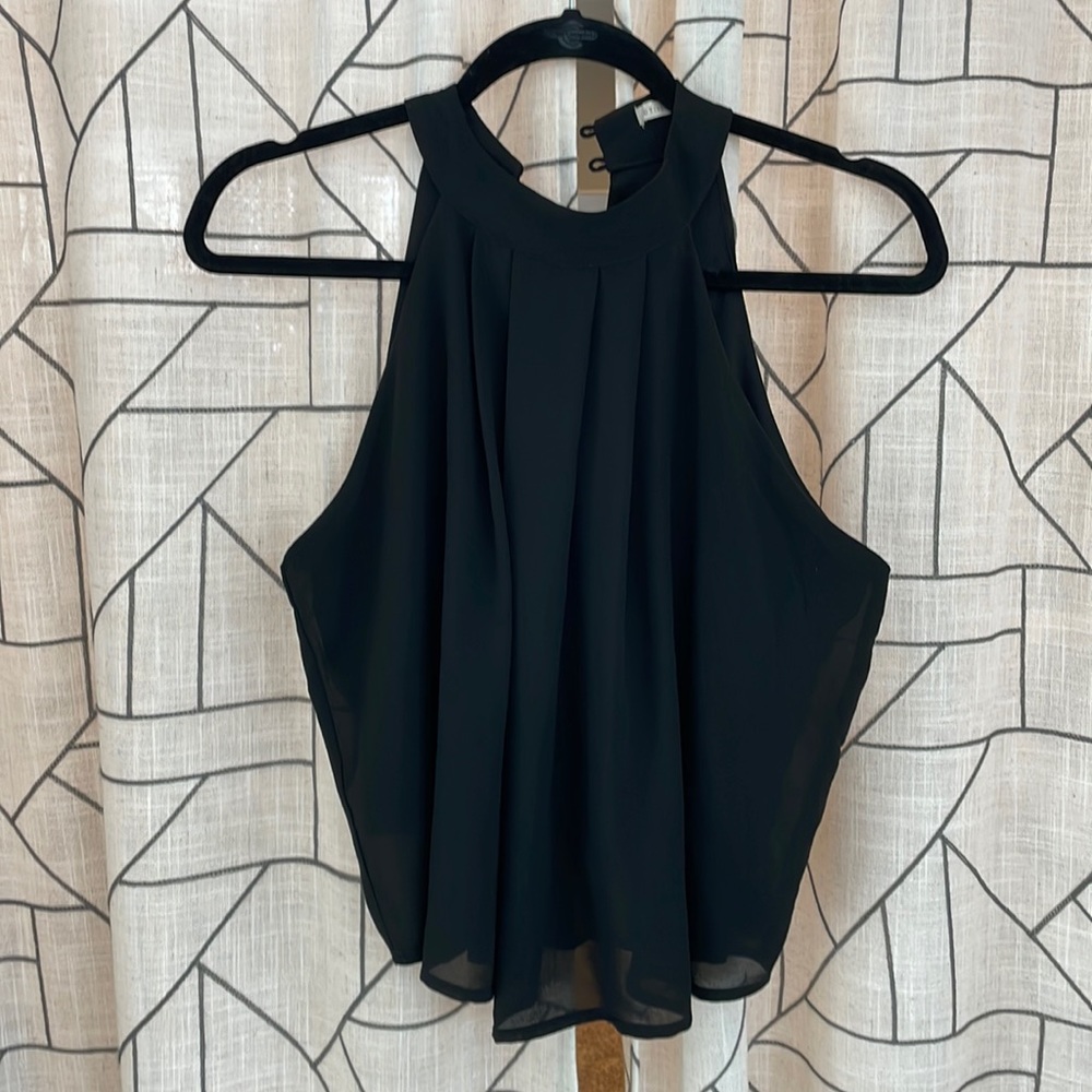 Worn once, black cropped halter